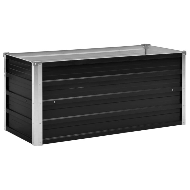 vidaXL Garden Raised Bed Anthracite 39.4"x15.7"x17.7" Galvanized Steel