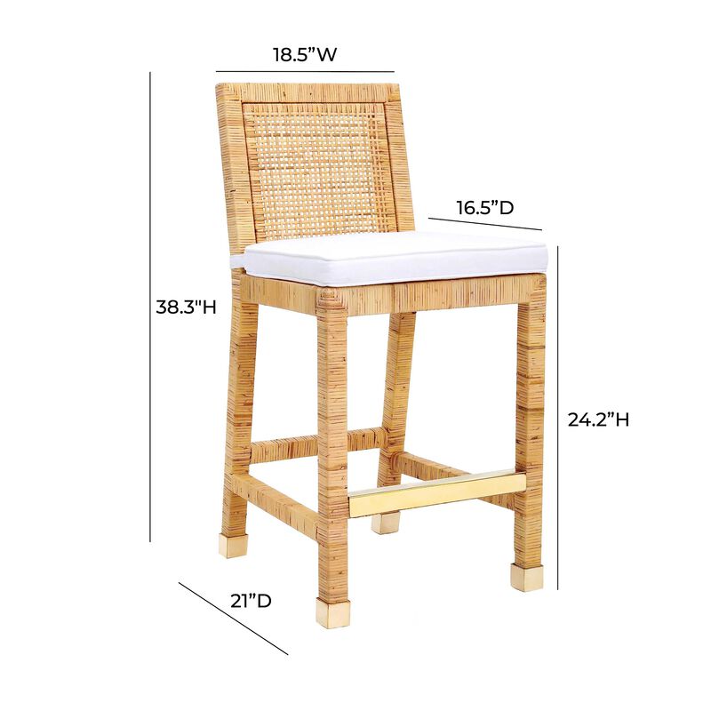 Casafoyer Amara Rattan Performance Fabric Counter Stool image number 2