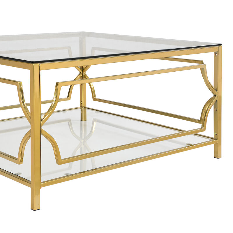 Lofnip Square Glass Coffee Table image number 7