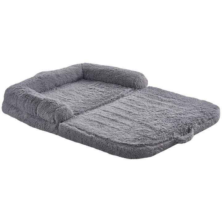 Human Size Dog Bean Bed with Soft PV Velvet, Removable and Washable Cover