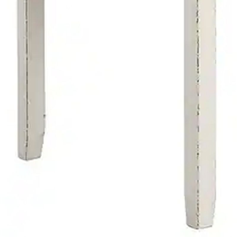 7 Piece Dining Set, Dry Brushed Weathered Wood Surface, Gray Upholstery - Benzara