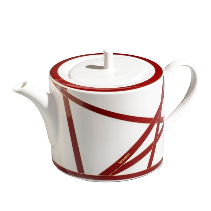 Tea & Coffee Pot NASTRI BORDEAUX, diam. 4.72", H 5.12"