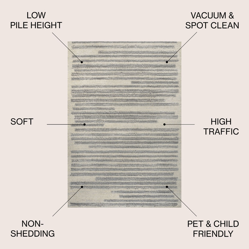 Khalil Modern Berber Stripe Area Rug