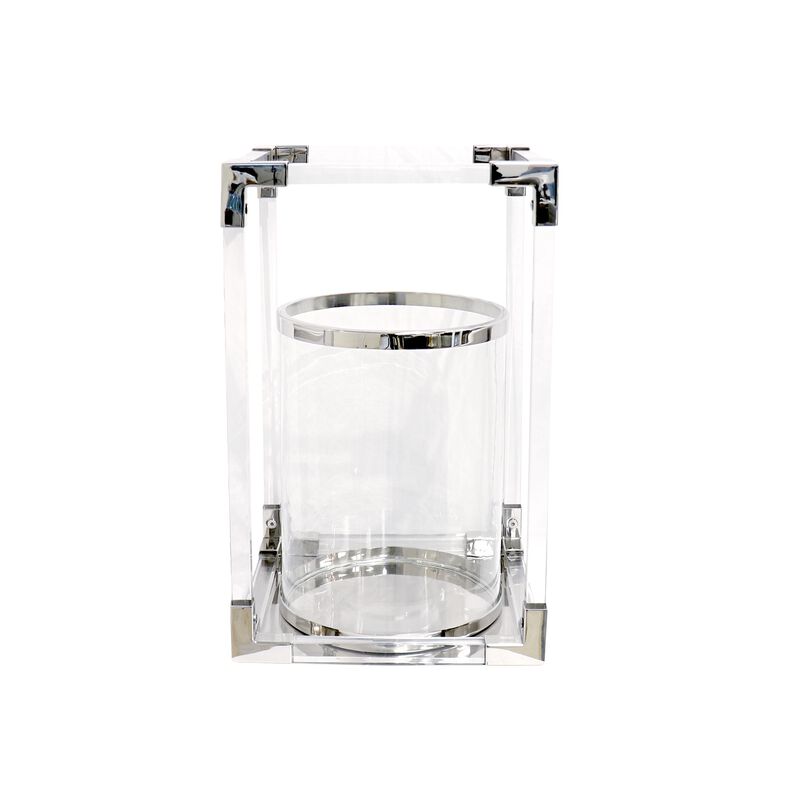 Pasargad Home Soren Chrome Polished Lucite Lantern image number 1