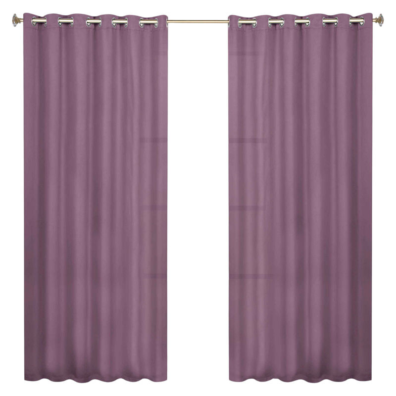 Modern Solid Blackout Curtain Panels Set of 2 Room Darkening Drapes image number 0