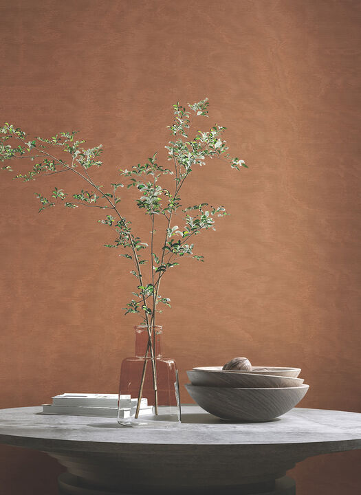 Shimmering Moire Copper Textured Wallpaper