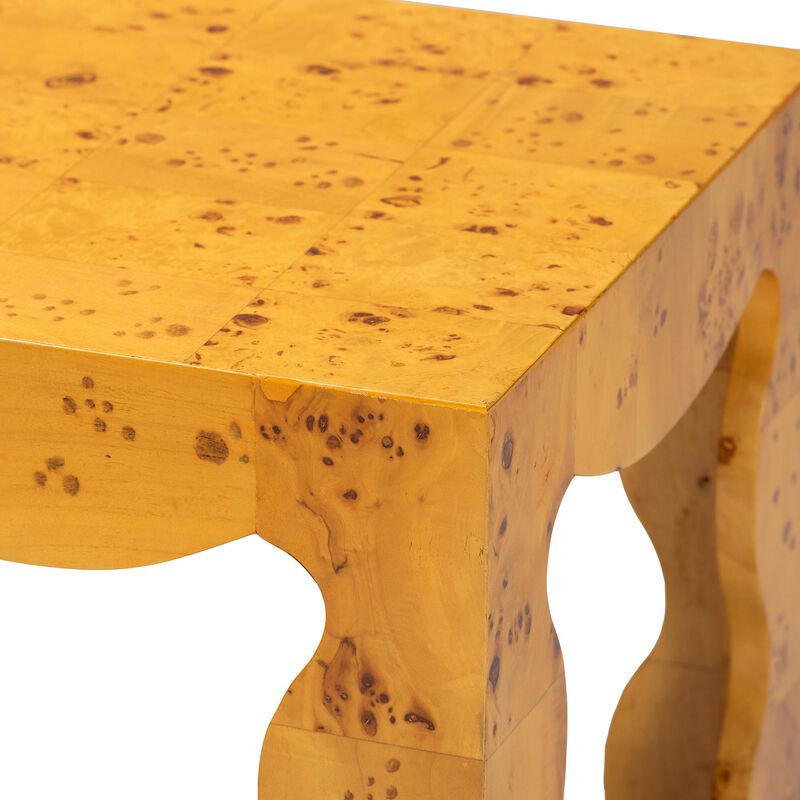bali & pari Huxley Modern and Contemporary Natural Real Burl Wood End Table