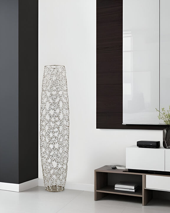 Crystal Glass Tall Oval Floor Vase &ndash; Stylish Decorative Vase for Centerpieces and Home Accents