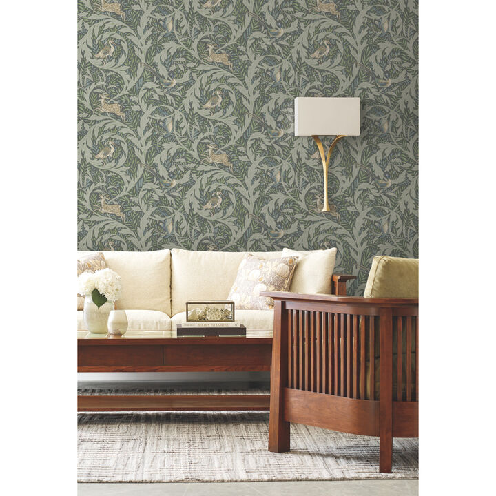 Woodland Tapestry Sage Wallpaper