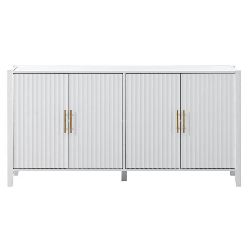 Fambep Modern Wavy-Slatted Storage Sideboard image number 0