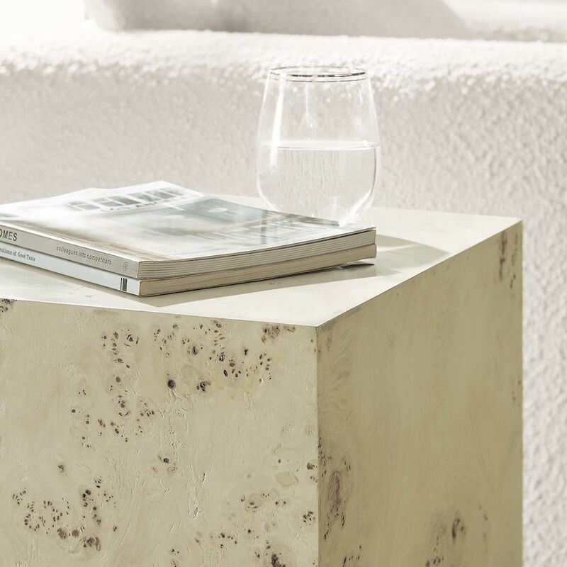 Cosmos 16" Square Burl Wood Side Table image number 8