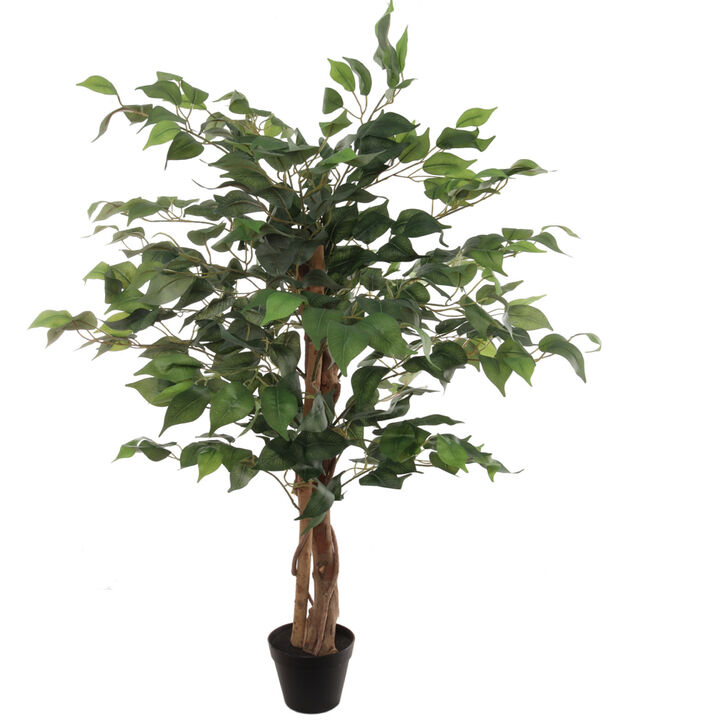 3" Artificial Ficus Tree with 378 Leaves - Realistic Indoor Decor, Low Maintenance Greenery - Perfect for Home, Office & Patio