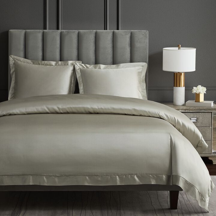 High Shine Champagne Queen Duvet Cover Set