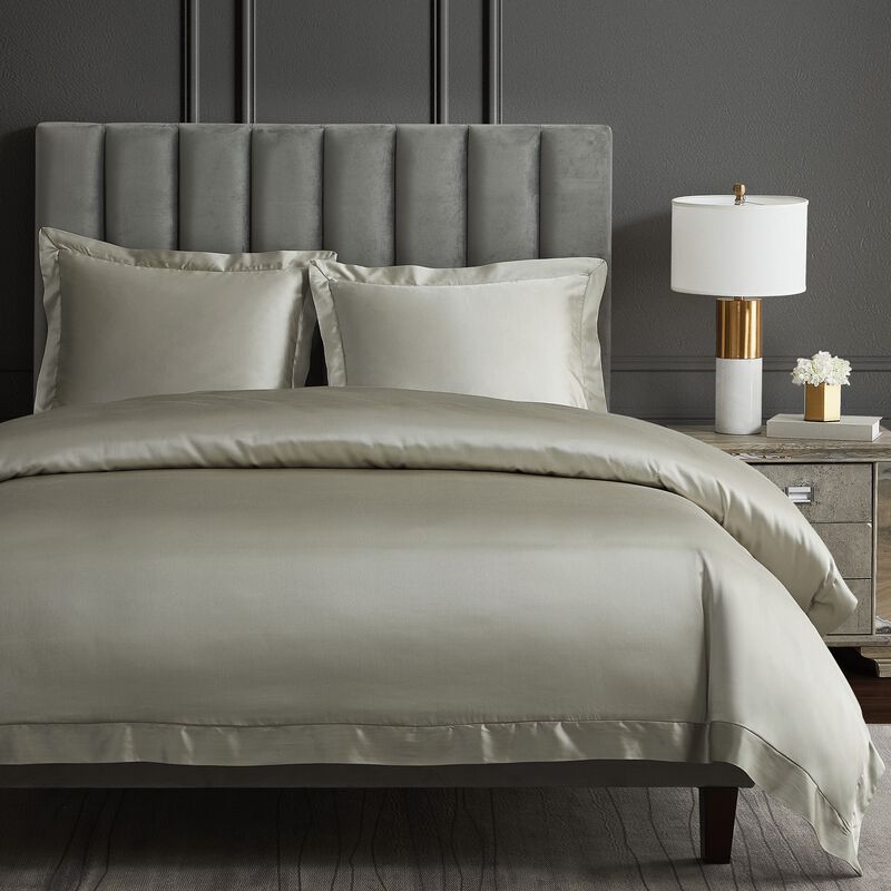 High Shine Champagne King Duvet Cover Set image number 1