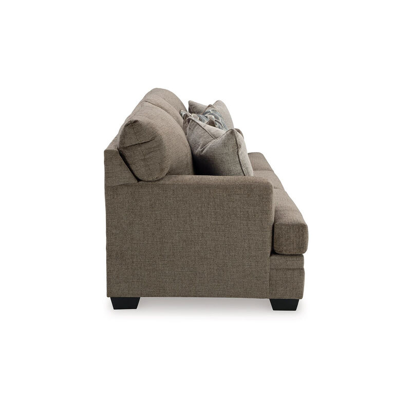 Ead Queen Size Sofa Sleeper, 4 Accent Pillows, Nutmeg Brown Polyester image number 2