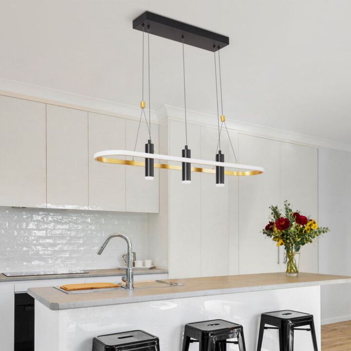 Dimmable LED Pendant Light &ndash; 4-Hanging Fixture for Kitchen & Island
