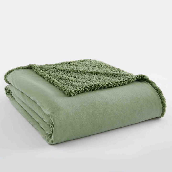 Micro Flannel Reverse to Sherpa Blanket, Full/Queen