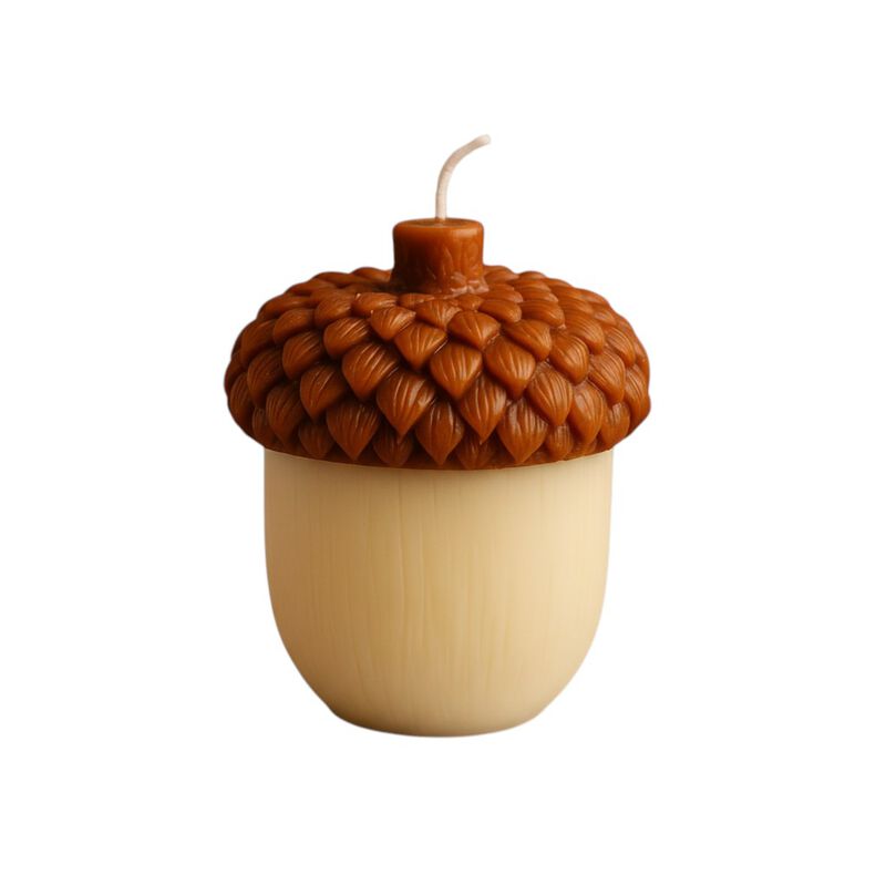 HomeRoots 4" Unscented Dimensional Acorn Candle image number 0