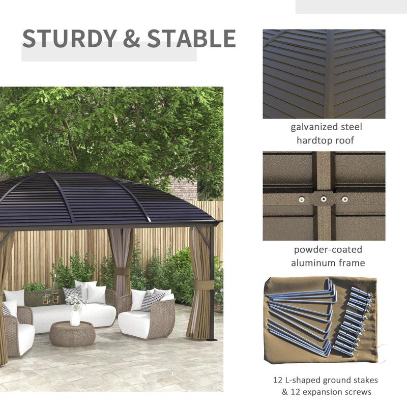 Hivvago 10x14 Patio Gazebo with Curtains Enclosure image number 4