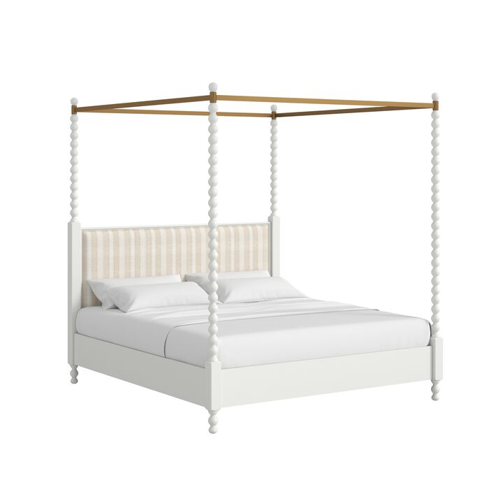 Haven Upholstered Canopy Poster Bed