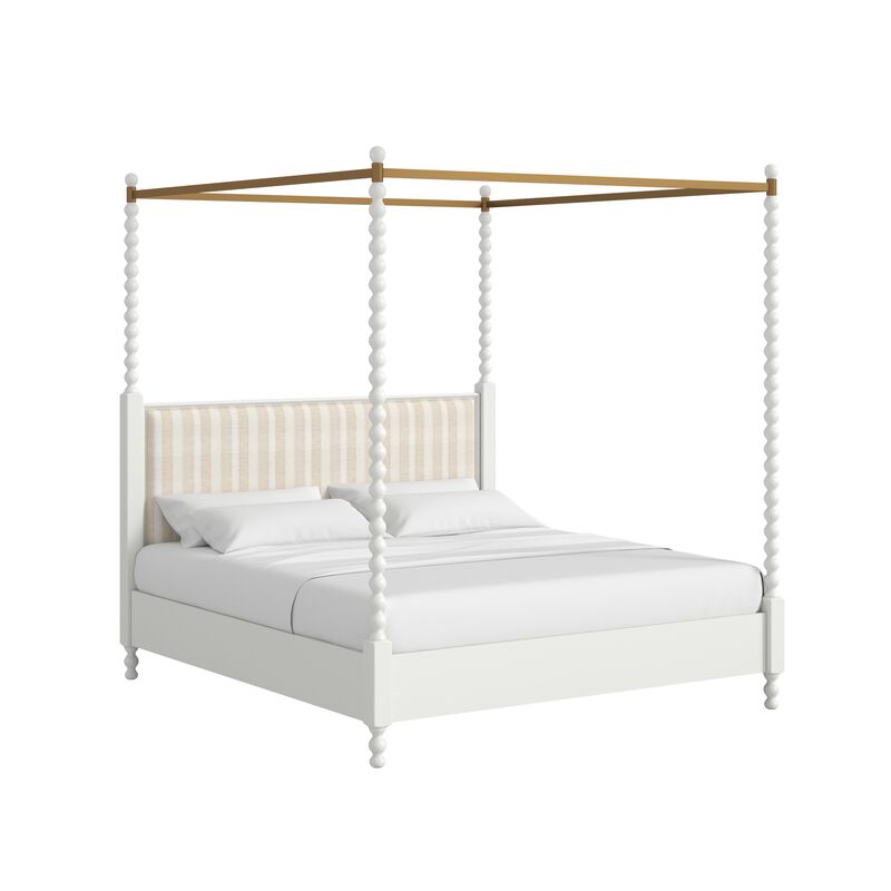 Haven Upholstered Canopy Poster Bed image number 0