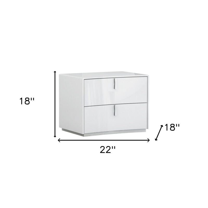 2-Drawer Nightstand in Durable Manufactured Wood – Bedside Storage Table