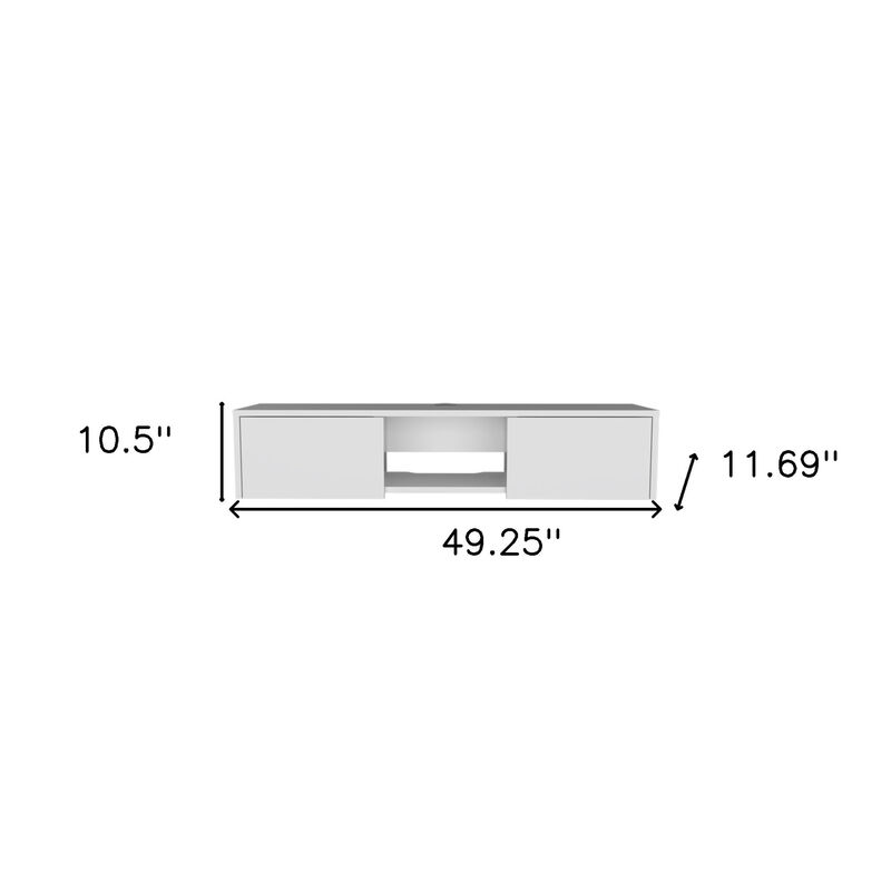 HomeRoots 49" White Floating Mount TV Stand image number 4