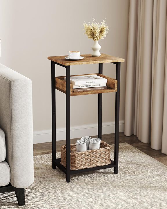 KJGKK Tall Side Table Set of 2, 30 inch High End Table, Small Entryway Table, Bedside Table for Living Room, Bedroom, Office, Gr