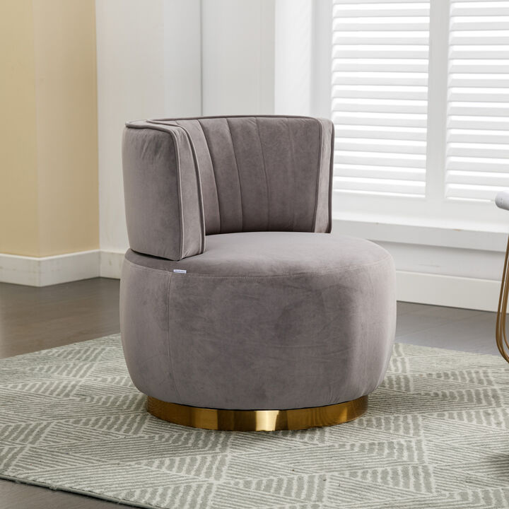 Streamdale Velvet Swivel Barrel Chairs for Living Room or Office