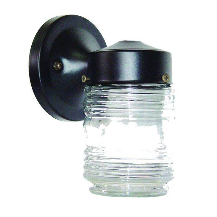 Homezia Black Standard Jelly Jar One Light Outdoor Wall Light