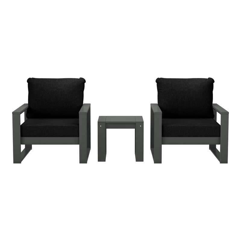 WestinTrends Outdoor Modern 3-Piece HDPE Patio Sofa Set with Side Table image number 0