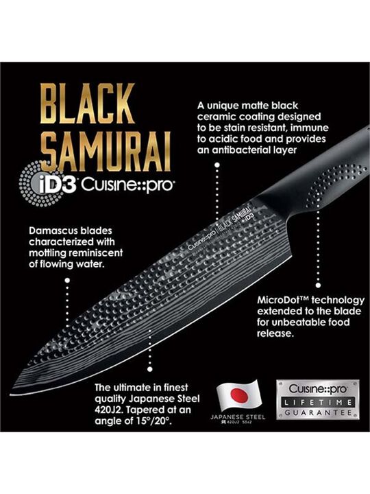 iD3® BLACK SAMURAI™ Santoku Knife 15cm 6"