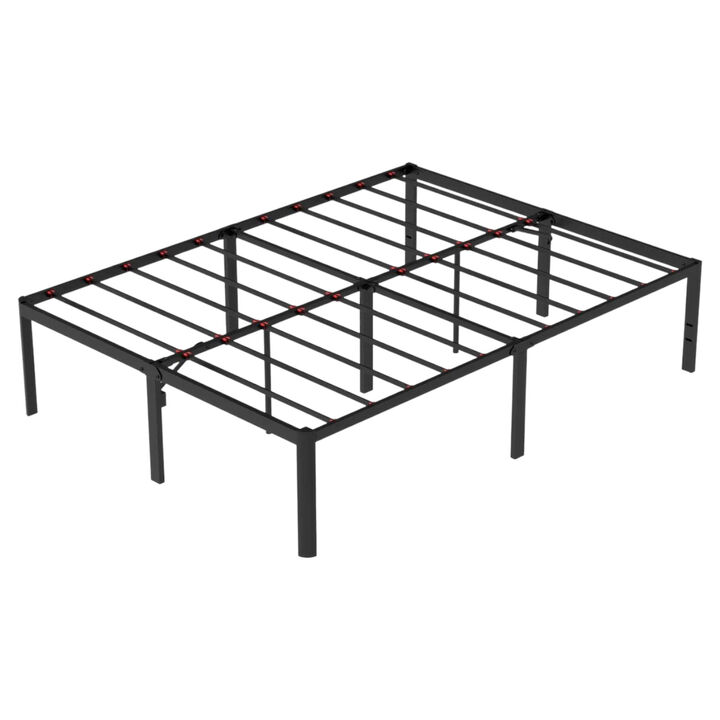 Platform Bed Frame with Rounded Edges &ndash; Metal Build and Under-Bed Clearance