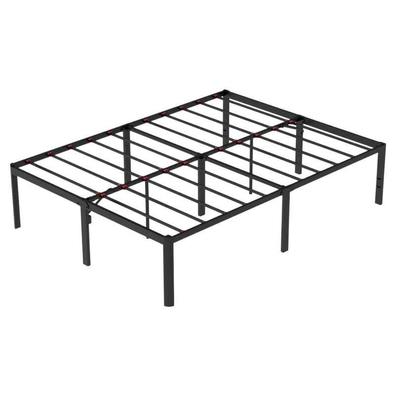 Platform Bed Frame with Rounded Edges &ndash; Metal Build and Under-Bed Clearance