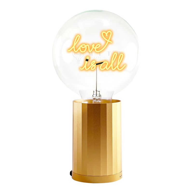 Bulb LOVE IS ALL Amber with Base Table Lamp PORTABLE Rose Gold image number 0