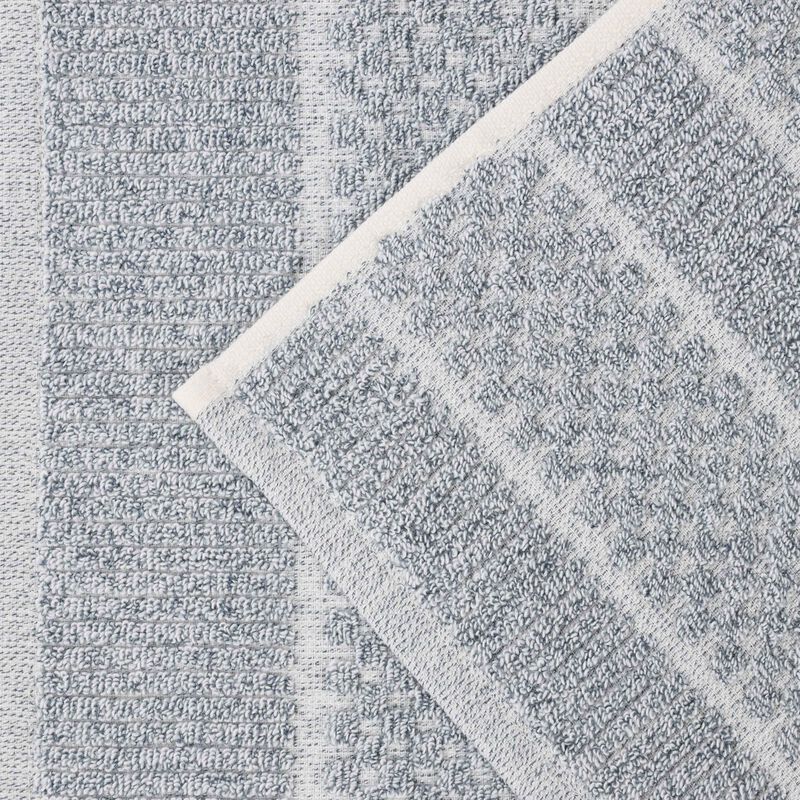 2-Piece Cotton Blend Bath Sheet Set &ndash; Textured Checkered & Ribbed Towels image number 1