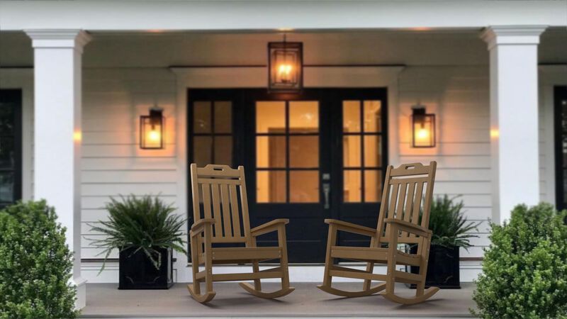 ResinTEAK Outdoor Rocking Chair For Fire Pits, Patio, Porch, and Deck, New Classic Collection