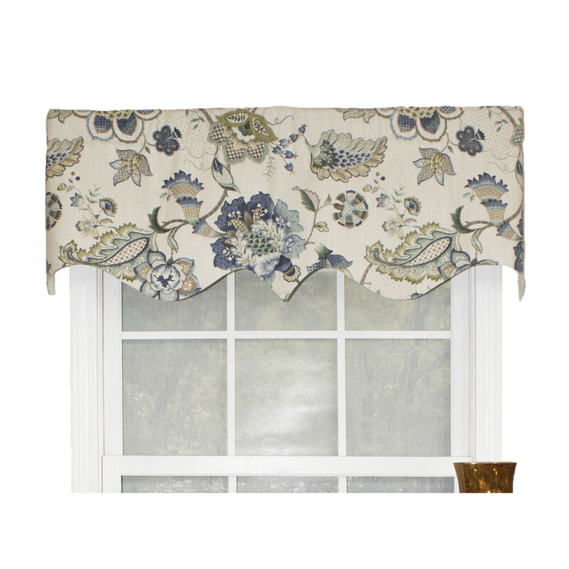 Ophelia Regal Style All Season 3" Rod Pocket Valance 50" x 17" Blue by RLF Home