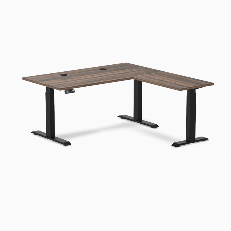 Desky Eco L-Shape Laminate Sit Stand Desk image number 0