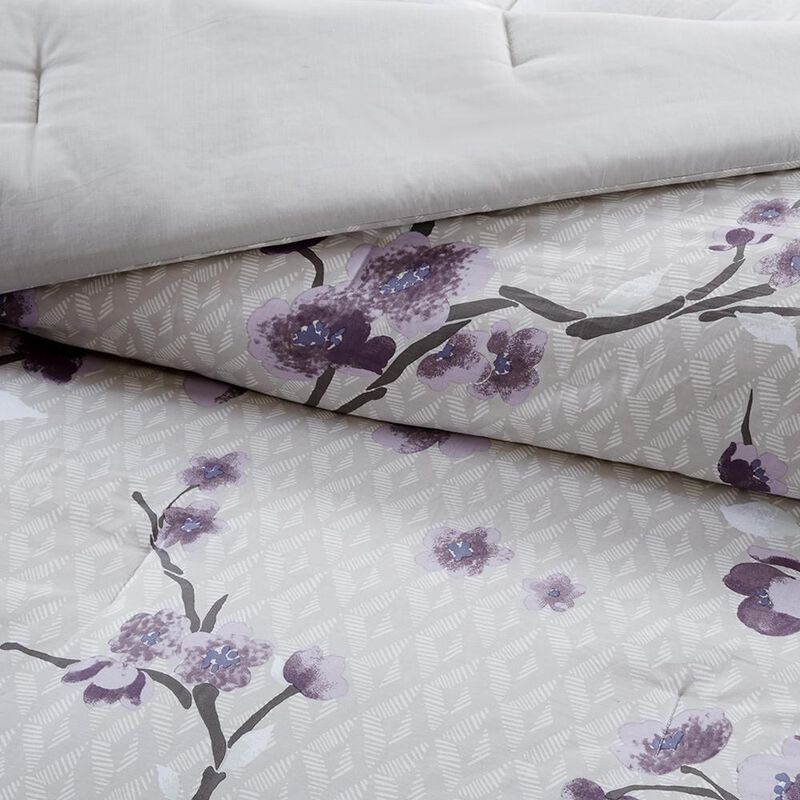 Belen Kox Purple Floral 8 Piece Comforter Set, Belen Kox