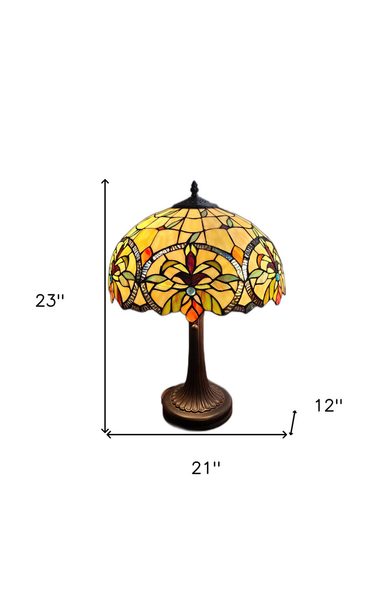 Hivvago 23" Dark Brown Metal Two Light Candlestick Table Lamp With White Shade