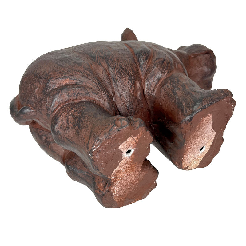 Brown 17" Hippo MGO Planter, Durable Weatherproof Magnesium - Indoor/Outdoor image number 4