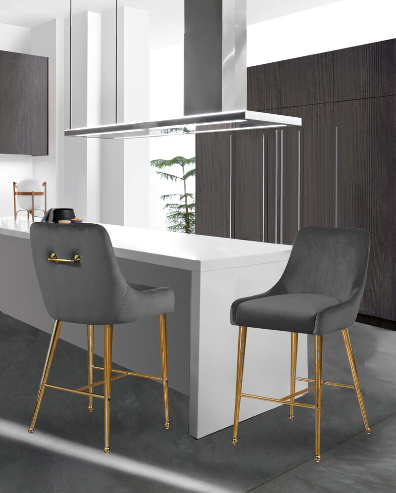 Meridian Furniture Owen Velvet Stool, Set of 2