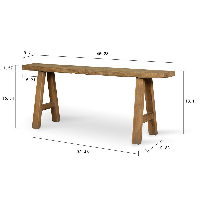 Vintage Reclaimed Accent Bench in Natural Wood image number 2