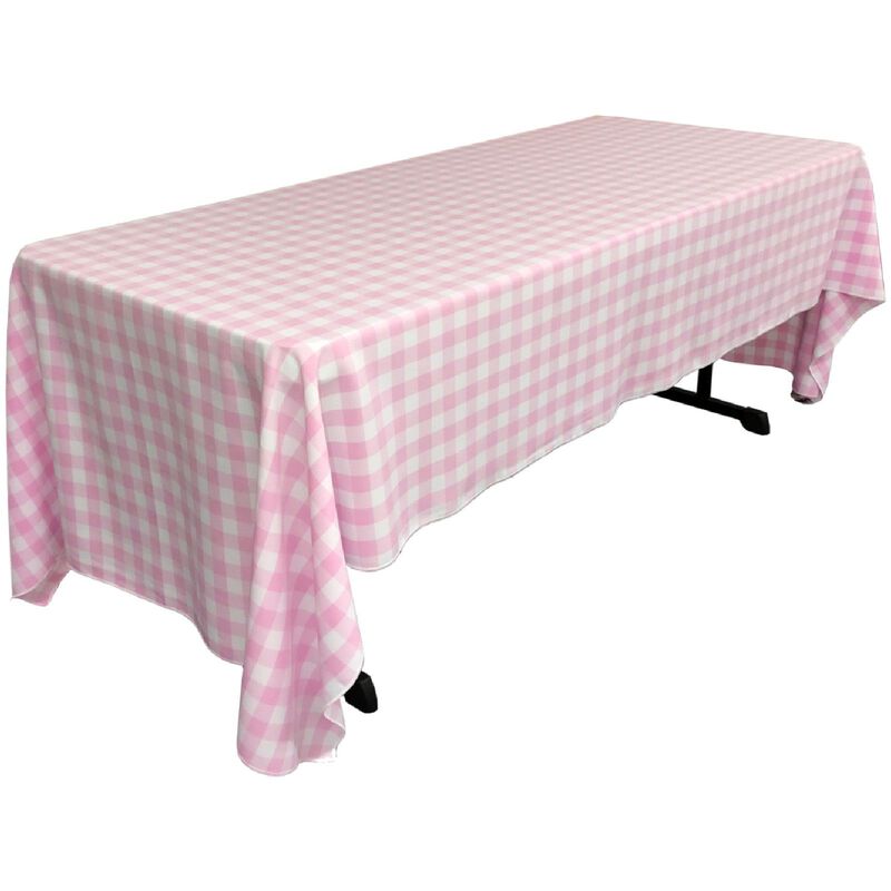 Checkered Polyester Rectangular Tablecloth 60x120 Inch for Large Dining Tables image number 0