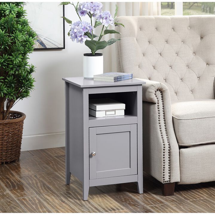 Convenience Concepts Designs2Go Storage Cabinet End Table with Shelf, Gray