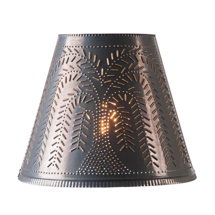 Irvins Country Tinware 14-Inch Fireside Shade With Willow In Kettle Black