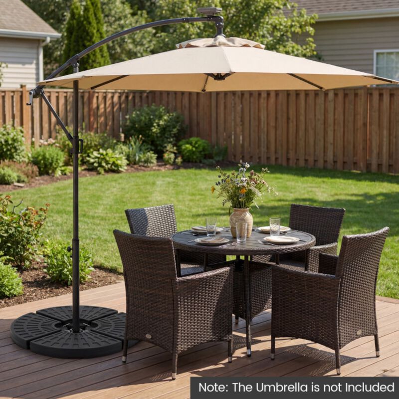 4-Piece Patio Market Umbrella Base 140 LBS Heavy-Duty with U-Locking Pins-Black image number 2