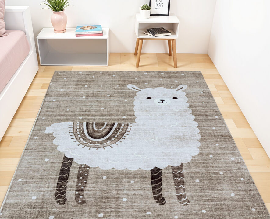 HomeRoots Juvenile Animals Youthful Area Rug