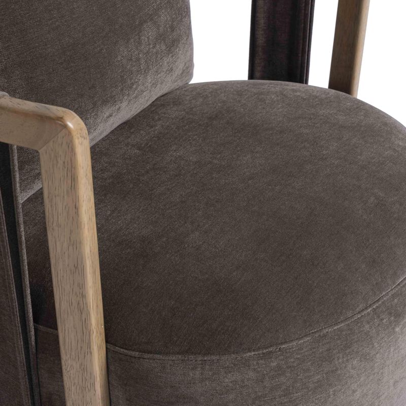 Tov Furniture Paolo Chocolate Brown Upcycled Fabric Swivel Chair image number 6